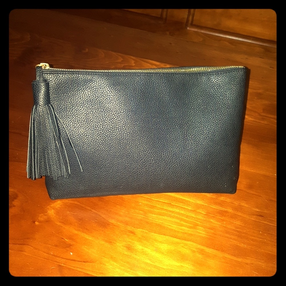 Large Lane Bryant leather clutch w/tassel zip